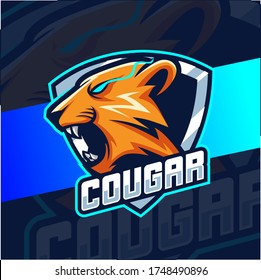 Cougar Puma Mascot Esport Logo Design