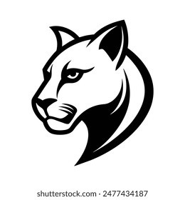 A cougar silhouette vector art illustration