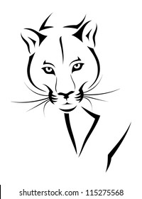 Cougar Tattoo - Vector Illustration