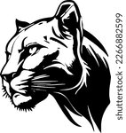 cougar, vector illustration, black color
