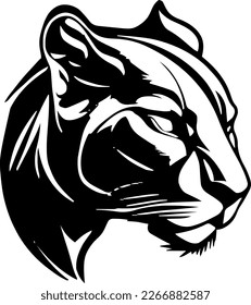 cougar, vector illustration, black color