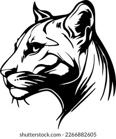 cougar, vector illustration, black color