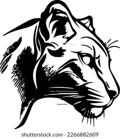 cougar, vector illustration, black color