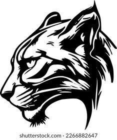 cougar, vector illustration, black color