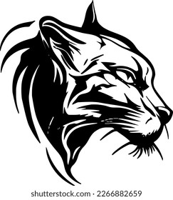 cougar, vector illustration, black color