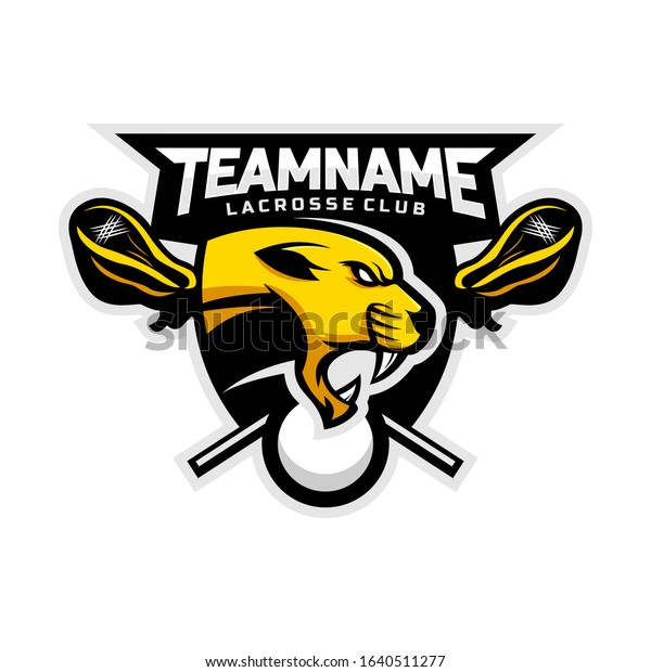 Cougars Head Logo Lacrosse Team Logo Stock Vector (royalty Free 