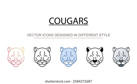 Cougars icon design with white background stock illustration