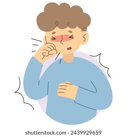 Tos 4 lindo sobre un fondo blanco, ilustración vectorial.