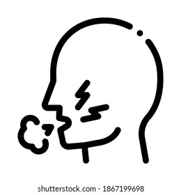 cough asthma black icon vector. cough asthma sign. isolated symbol illustration