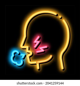 cough asthma neon light sign vector. Glowing bright icon cough asthma sign. transparent symbol illustration