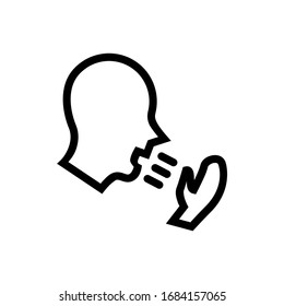 cough caused by corona virus simple line icon vector illustration. stay safe from covid-19