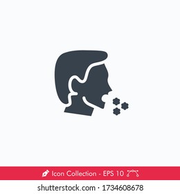Cough (Contagious) Icon / Vector