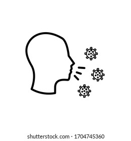 cough with coronavirus covid 19 wuhan icon outline stytle for your design