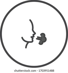 Cough dark colored vector icon