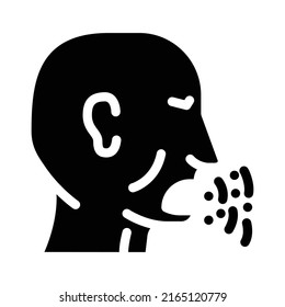 cough disease glyph icon vector. cough disease sign. isolated contour symbol black illustration