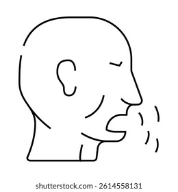 cough disease line icon vector. cough disease sign. isolated contour symbol black illustration
