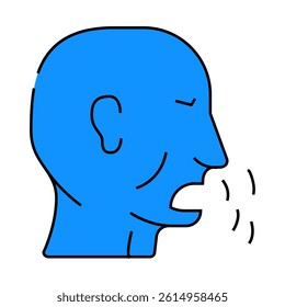 cough disease line icon vector. cough disease sign. isolated symbol illustration