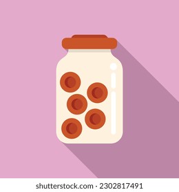 Cough drops box icon flat vector. Sore cold. Medical drop