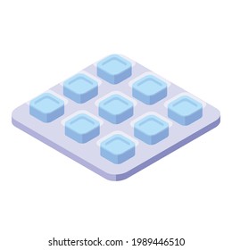 Hustenduft-Paket-Symbol. Isometrisch aus Hustenfallen-Paket, Vektorsymbol für Webdesign einzeln auf weißem Hintergrund