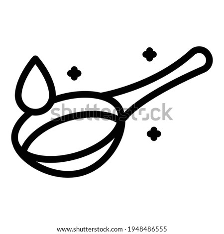 Cough drops spoon icon. Outline cough drops spoon vector icon for web design isolated on white background