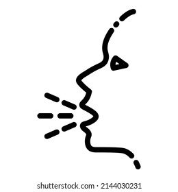 Icono De Tos De Cara Plano Aislado En Fondo Blanco