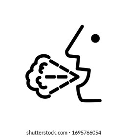 Icono plano de tos. Icono de esquema de tos.