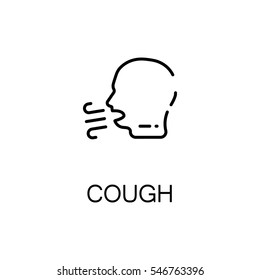 Cough flat icon. Single high quality outline symbol of illness and injury for web design or mobile app. Thin line signs of cough for design logo, visit card, etc. Outline pictogram of cough 