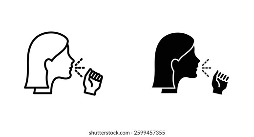 Cough flat simple vector icons illustration set.