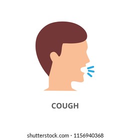 Cough flat vector icon