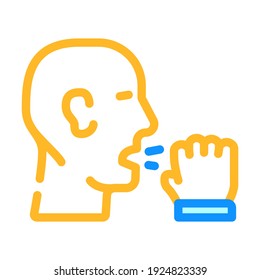 Husten Grippe Farbe Symbol Vektorgrafik. Husten Grippezeichen. einzelne Symbolillustration