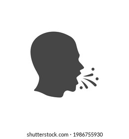 Cough Flu Icon Black White Vector Stock Vector (Royalty Free ...