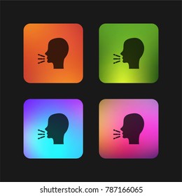 Cough four color gradient app icon design