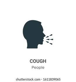 Cough glyph icon vector on white background. Flat vector cough icon symbol sign from modern people collection for mobile concept and web apps design.