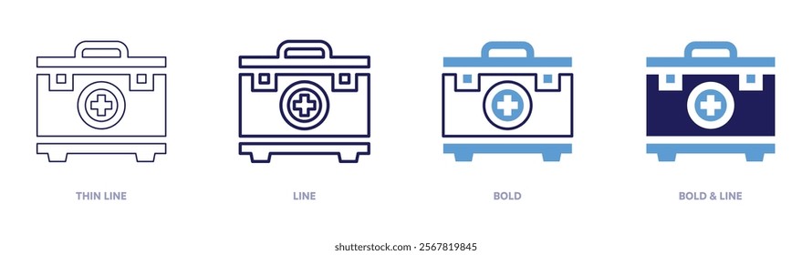 Cough icon in 4 different styles. Thin Line, Line, Bold, and Bold Line. Duotone style. Editable stroke.