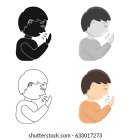 Cough icon cartoon. Single sick icon from the big ill, disease cartoon.