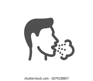 Cough icon. Coronavirus symptom sign. Flu, sneeze or pneumonie symbol. Quality design element. Flat style cough icon. Editable stroke. Vector