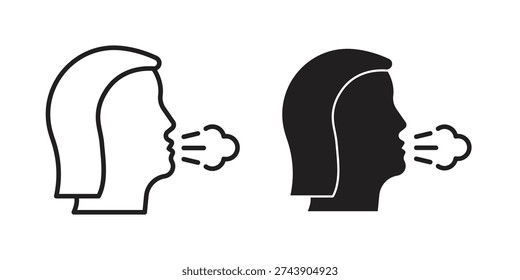 Cough icon in editable style. Vector icon graphics