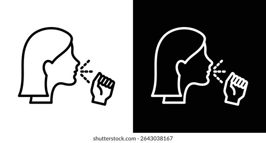 Cough icon Flat style logo vector. perfect for UI designs