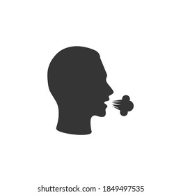 Cough Icon Isolated on Black and White Vector Graphic 