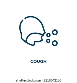 Cough icon. Linear vector illustration. Outline cough icon vector. Thin line symbol for use on web and mobile apps, logo, print media.