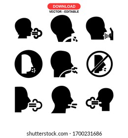cough icon or logo isolated sign symbol vector illustration - Collection of high quality black style vector icons
