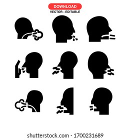 cough icon or logo isolated sign symbol vector illustration - Collection of high quality black style vector icons

