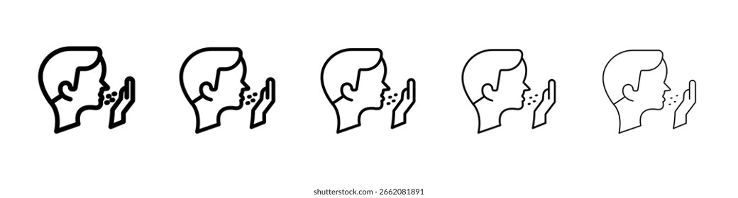 Cough icon Symbol concept for web design.simple line vector icon. logo illustration.