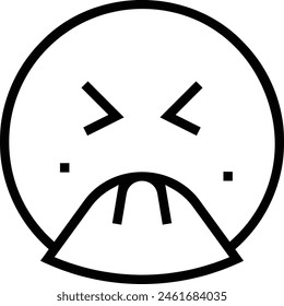 Icono de tos. Diseño de estilo lineal delgado aislado sobre fondo blanco