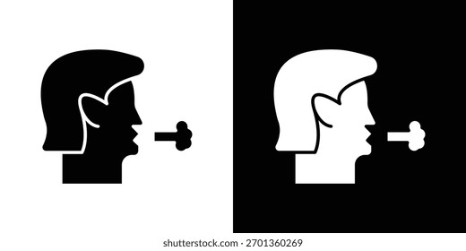 Cough icon. Vector illustration. Flat design.