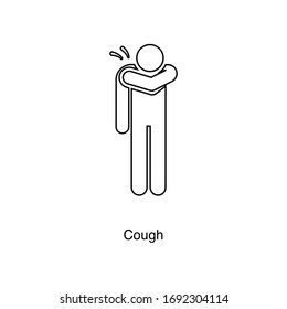 Cough icon vector on white background. Black icon illustration