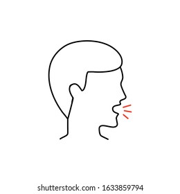 Cough icon vector outline style