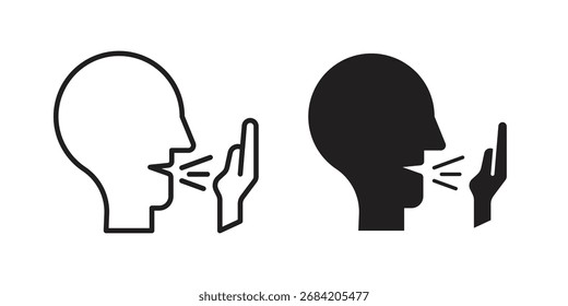 Cough icon for web designs. outline and clipart icons set