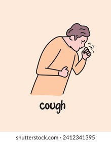 Cough illness hand drawing vector illustration