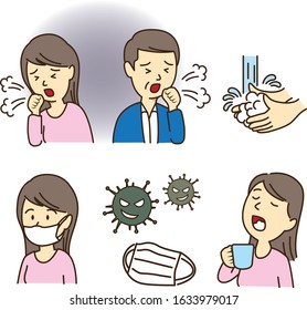 cough illustration health care cartoon